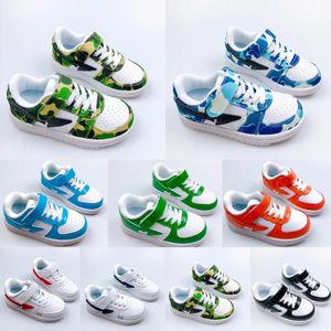 bapestas designer barn skor l￥g casual sko barn sm￥barn tr￤nare baby stora barn sko pojkar flickor abc sneaker camo svart bl￥ gr￶na ungdom sp￤dbarn stj￤rnor sneakers