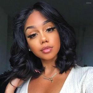 Body Wave Bob Lace Front Wig Remy Human Hair Wet and Wavy Short Wigs For Black Women 13x4 Frontal