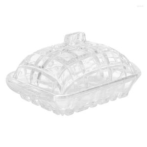 Plates Butter Dish Cheese Tray Keeper Holder Glass Dessert Clear Crystalcontainer Boxes Platesbread Cover Lids Saver Servingdishes