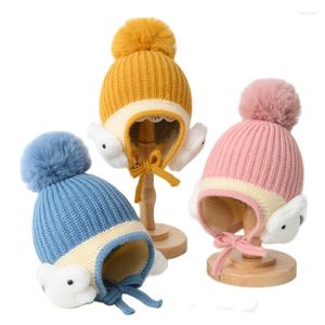 帽子の子供用ウールキャップ冬スタイルのベビーキャップボーイズガールズズカートゥーン耳の保護編み帽子暖かい