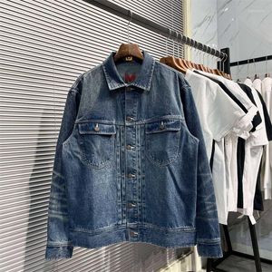 As jaquetas masculinas fizeram da primavera outono polar urso humano bordado água lavada casal retrô casaco masculino e feminino jeans