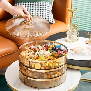 Plates Luxury Fruit Tray Storage Box With Lids Candy Snack Serving Plate Dishes Platter Party Christmas Decoration