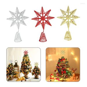 Noel Süslemeleri Altın Glitter Tree Top Demir Sanat Yıldızı Ev için Zarif Noel Süsleri Yıl Navidad Hediye