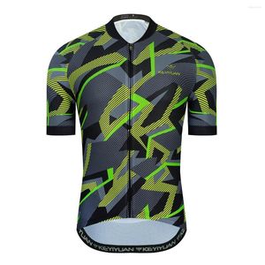 Racing Jackets KEYIYUAN Summer Short Sleeve Cycling Jersey Pro Team 2022 Men MTB Bicycle Clothing Breathable Mountain Bike Sport Wear