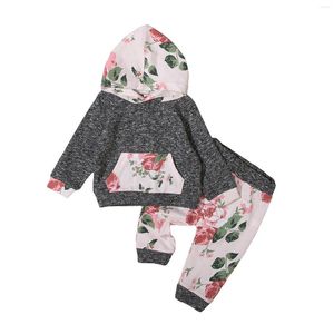 Clothing Sets CitgeeAutumn Infant Baby Girls Boys Casual Outfits Flower Print Long Sleeve Hoodie Pocket Trousers Clothes Set