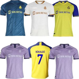 2022 2023 Al Nassr FC voetbalshirts transfervenster nummer 7 Cristiano Rona7do 22 23 Thuis geel uitshirt Fans Versie heren tenue voetbalshirt