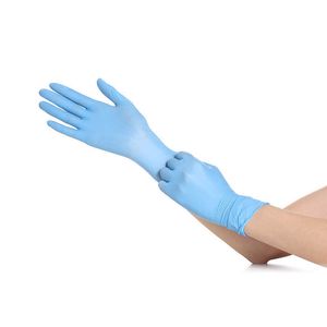 20 Stück blaue Nitril-Handschuhe, Einweg-Puderfrei, Sicherheit, wasserdicht, für medizinische Hersteller, Reinigungsarbeiten, Untersuchungen, Gartenhand