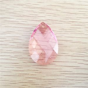 Chandelier Crystal 10pcs/Lot Pink 38mm Hanging Pendants Glass Almond Grid Prism For Lamp Ornament