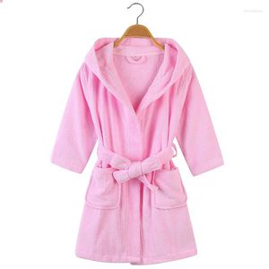 Women's Sleepwear Cotton Toweling Terry Robe Kids Cartoon Boy&Girls Hooded Winter Warm Bathrobe Soft Sleeprobe Casual Homewear