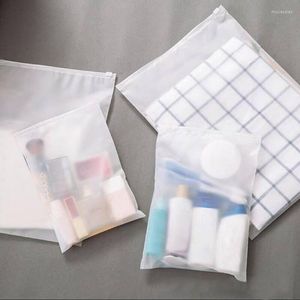 Borse portaoggetti 10PCS Valve Slide Seal Packing Bag Zipper Clear Matte Travel Abbigliamento intimo cosmetico