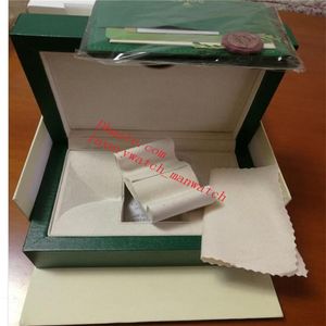 Green Watch Original Boxes with Cards and Papers Certificate Handväskor för 116610 116660 116710 Watches Box228f