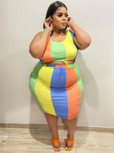 Trackusy Panie Plus Size Summer Letni spódnica i plon top