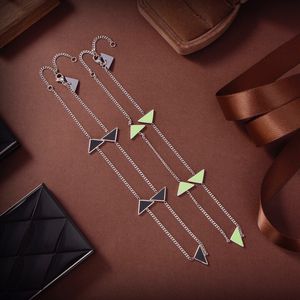 Green/Black isosceles triangle Pendant Necklaces for Man Woman Inverted Triangle Letter Designers Clavicle Necklace Jewelry Gifts PN1 --05