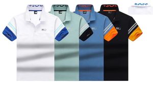 Vestido Masculino de Luxo BOOS Camisa Polo de Algodão Gola Polo Casual Estilo Social Girafa Estampado de Marca Polo Top 100% Algodão T-shirt M-3XL #01