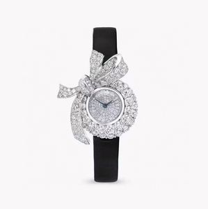 Luxo Mulheres Quartz Assista Tildas Bow Full Diamond Butterfly Bowknot Wristwatch Round Zircon Dial Clock for Ladies