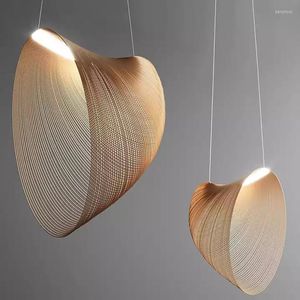 Chandeliers Nordic Modern Minimalist Design Personality Living Room Dining Coffee Shop Bedroom Wooden LED Lamp Chandelier