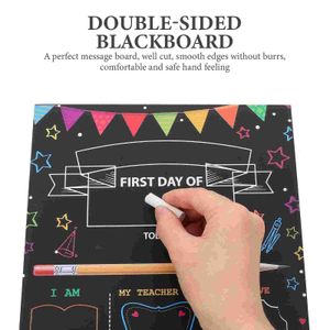 School Dayfirst Sign Chalkboard Boardto 1St Preschool Chalk Last Children Supplies Decorations Wooden Photo Prop Decor Dry Erase