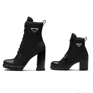 2023 Женские дизайнерские кожаные и нейлоновые ботильоны на каблуке Martin Monolith Lady Матовая ткань Австралийские зимние кроссовки на платформе с коробкой