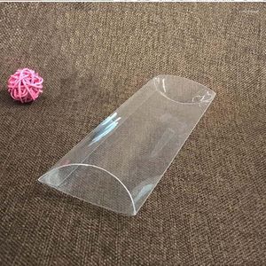 Geschenkpapier, 10 Größen, 50 Stück, 2,8 x 7 x 19,5 cm, durchsichtiges PVC, Kissenform, Süßigkeitenbox, transparenter Kunststoff, für Party-Geschenkverpackung