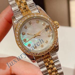 Titta på Womens Shiny Ladies Watches Diamond Watches Christmas Automatic Luxury Wates Rose Gold Size 36mm Fashion Watch AAA Watch Designer Watchs