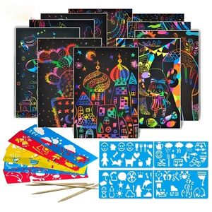 Rysunek obrazu Malarstwo 50 Prześcieradło Scrap Painting Papers Dzieci DIY Rysunek Rysunek Magic Rainbow Color Art Art Card Card z szablonami graffiti 221031