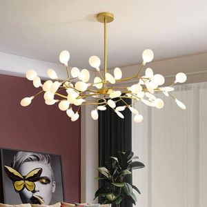 Pendant Lamps Nordic LED Firefly Ceiling Lamp Modern Minimalist Romantic Flower Indoor Living Room Bedroom Hanging Lighting Chandelier