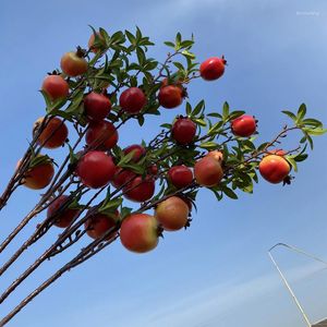 Dekorativa blommor 1 st granatäpple fruktgren för heminredning Bär Foral Arrangemang Fake Flower Plants POGRAPH