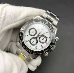 Fornitore della fabbrica di orologi da uomo zaffiro 40mm quadrante bianco 116520 cronografo 904 Acciaio CAL.4130 Movimento meccanico Orologi da polso da uomo automatici