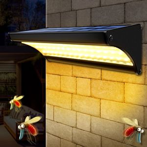 Solar Wall Lights Mosquito Repellent Lampa 24LED 48LED 60LED Outdood Waterpood Wodoodporna ciepła biała aluminiowa lampa oświetleniowa