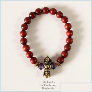 Beaded Tibetan Buddhism Ren Sanders Wood Mala Beads Women Men S Bracelets Beaded Om Healing Jewelry Lucky Handmade Drop Delivery 2022 Dhz3J