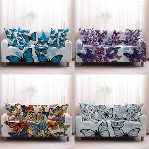 Chair Covers High-Quality 3D Butterfly Print Elastic Sofa Cover Sectional Couch Stretch Armchair Slipcovers 1/2/3/4 Seaters