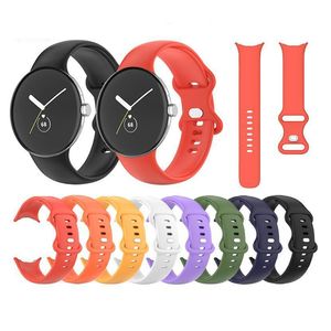 Classic Silicone Armband Sport Stems Watchband Band Fit Smartwatch Watchbands Accessorie f￶r Google Pixel Watch Wristband