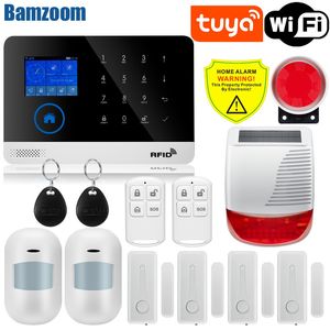 Alarm systems Tuya WiFi GSM home Security Protection smart System Touch screen Burglar kit Mobile APP Remote Control RFID Arm and Disarm 221101