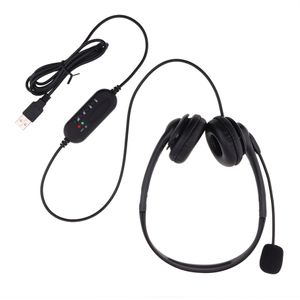 Hałas anulowanie słuchawek graficznych słuchawek Uniwersalny zestaw słuchawkowy USB z mikrofonem na komputer PC Skype