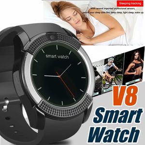 V8 Smart Watch Wrist Watchband com 0,3m C￢mera SIM IPS HD Full Circle Display para sistema Android com caixa de varejo