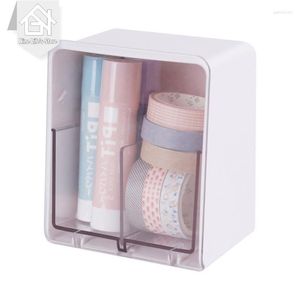 Storage Boxes 1pcs Plastic Visual Dustproof Wall Hanging Box Desktop Dresser Cosmetic Cotton Transparent