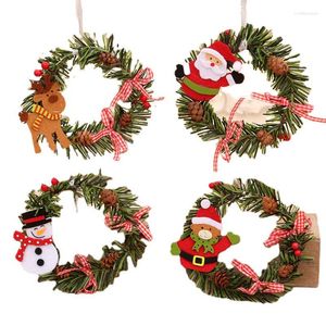 Christmas Decorations 1pcs Wreath Rattan Wreaths Door Pendant For Xmas Tree Window Wall Holiday Festival Decoration