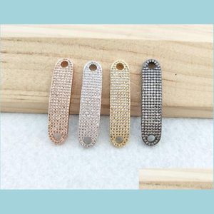 Konektörler 10 PCS CZ Zirkon Mikro Pave Konnektörü Çift Kefalet Boncukları DIY Bilezikler İçin Cazibe CT376 BAŞKA TESLİM 2022 DHW2M