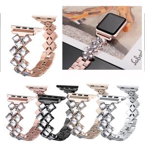 Luxury Diamond Watch Strap For Apple Watch 8 Band Ultra 49mm 45mm 41mm 42mm 44mm 38mm 40mm Metal Rostfritt st￥l Bytesband Kvinnor Armband Iwatch 7 6 SE 5 4 3 2