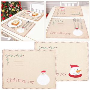 Bordduk Återanvändbara jul placemats för Thanksgiving Holiday Födelsedagsfest Heminredning 8 fotomslag monterad