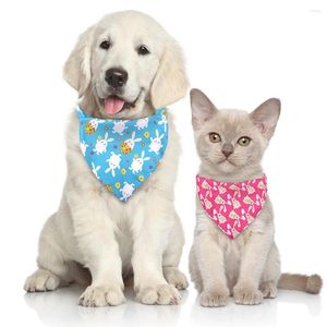 Abbigliamento per cani Bandane per animali domestici Asciugamano saliva lavabile in cotone Sciarpa triangolare gatto pasquale Bavaglino quadrato estivo per forniture per cani di taglia media