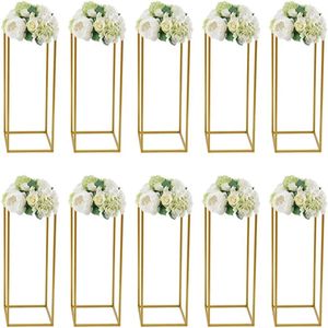 Dekoration Flower Vase Column Metal Geometric Wedding Flower Stand for Party Dinner Centerpiece Imake505