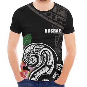 Herr t-skjortor kosrae stil m￤n rund nacke kort ￤rm modern smal t-shirt tutten-typ tryck v￥r och sommar casual sportform