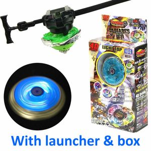 Spinning Top 4D Metal Toys LED Burst Fusion Children Fury GyroScope Set med Launcher och Box TL06S 221101