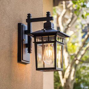 Lampy ścienne zewnętrzne vintage na świeżym powietrzu światła antyczna werand lampa retro ścienna dla willi patio przejście na dziedziniec zewnętrzny oświetlenie E27/E26 T220827