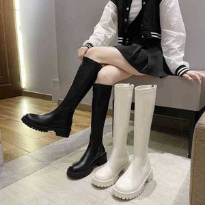 Boots Dress Shoes Women Brand Fashion Knee High Long Motorcycle Riding Female Ladies Botas De Round Toe Winter