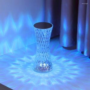 Nattlampor LED Crystal Table Lamp liten midja netto rött ljus sängplats sovrum kreativ studie atmosfär