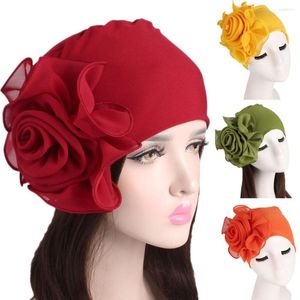 Boll Caps Pile Cap Turban Hat Ladies Retro Women Big Flowers Baseball