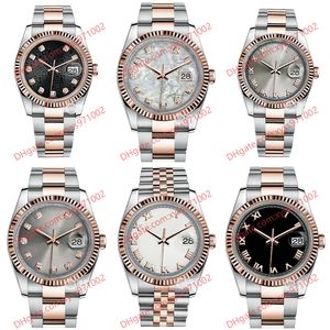 hot watch 2813 automatic mechanical women's watches 36mm white fritillary dial 116231 stainless steel rose gold silver wristwatch sapphire glass black men's watch