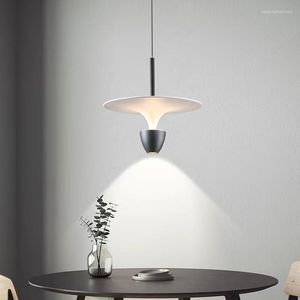 Lampade a sospensione Luci a disco volante nordiche per soggiorno Ristorante Lampada a sospensione moderna a LED Cafe Apparecchio a sospensione per camera da letto sul comodino